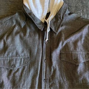 Men’s 4XL Gray Hooded Jacket